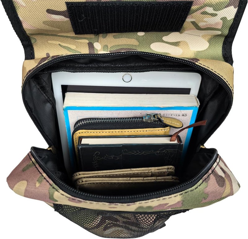 Vanlison ATV Tank Bag Saddle Bag Waterproof Motorcycle Bag Compatible with Snowmobile Sportsman Scrambler FourTrax Grizzly UTV Hanging Storage Bag Camo Brown - Image 4
